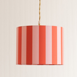 ValueLights Callie Colour Clash Orange and Pink Striped Fabric Small Drum Lamp Shade - Size: 20 x 26 x 26cm - Multi - Wilko - thumbnail 5