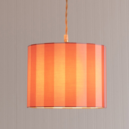 ValueLights Callie Colour Clash Orange and Pink Striped Fabric Small Drum Lamp Shade - Size: 20 x 26 x 26cm - Multi - Wilko - thumbnail 3