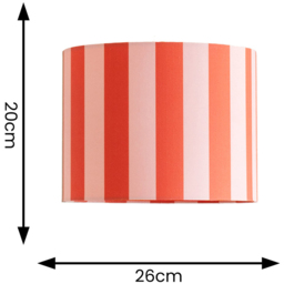 ValueLights Callie Colour Clash Orange and Pink Striped Fabric Small Drum Lamp Shade - Size: 20 x 26 x 26cm - Multi - Wilko - thumbnail 6