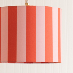 ValueLights Callie Colour Clash Orange and Pink Striped Fabric Small Drum Lamp Shade - Size: 20 x 26 x 26cm - Multi - Wilko - thumbnail 4