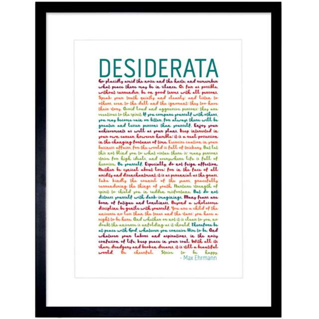 Artery8 Desiderata Max Ehrmann Poem Framed Wall Art Print 23 x 18cm - Size: 25.9 x 20.6 x 1.5cm - Multi - Wilko - image 1