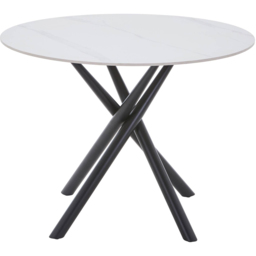 Avesta Marble Effect 4 Seater Round Dining Table White - Wilko - thumbnail 5