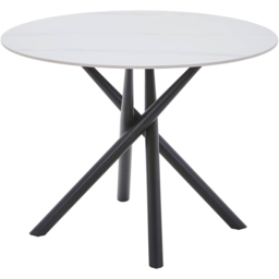 Avesta Marble Effect 4 Seater Round Dining Table White - Wilko - thumbnail 4