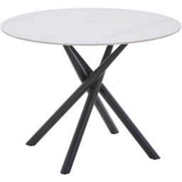 Avesta Marble Effect 4 Seater Round Dining Table White - Wilko - thumbnail 3