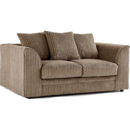 Portland Luxor 2 Seater Coffee Jumbo Cord Sofa with Scatter Back - Brown - Wilko - thumbnail 3