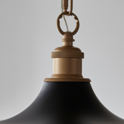 Merano Afragola Dome Matt Black and Satin Gold Pendant Ceiling Light - Size: 50 x 50 x 169cm - Wilko - thumbnail 5