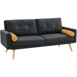 Home Detail Langley 2 Seater Charcoal Fabric Sofa Bed - Grey - Wilko - thumbnail 3