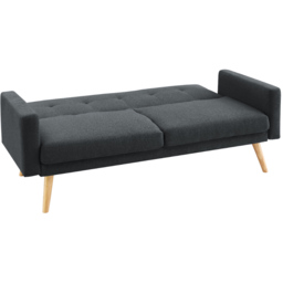 Home Detail Langley 2 Seater Charcoal Fabric Sofa Bed - Grey - Wilko - thumbnail 4