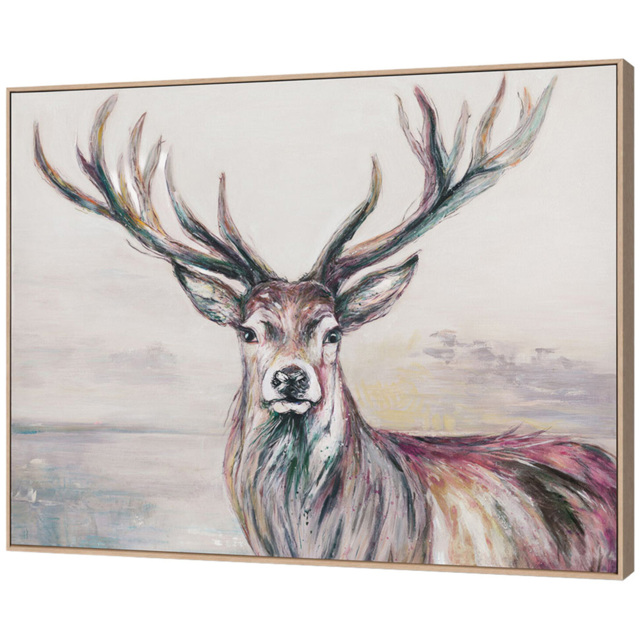 Noble Stag Sketched Effect Framed Canvas - Wilko - image 1