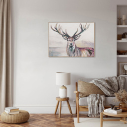 Noble Stag Sketched Effect Framed Canvas - Wilko - thumbnail 3