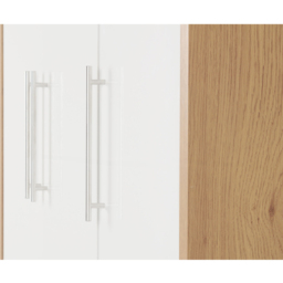 Seconique Seville 3 Door 2 Drawer White Gloss Light Oak Effect Veneer Wardrobe - Size: 3 Door, 2 Drawer - Wilko - thumbnail 6