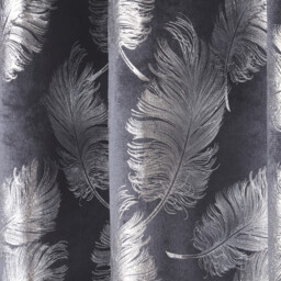 Divante Plume Charcoal Metallic Feather Curtains 168 x 137cm - Size: W 168 x D 137cm - Wilko - thumbnail 5