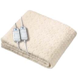 Monogram Double Dual Heated Mattress Protector - Size: 18.5 x 38 x 51cm - Cream - Wilko - thumbnail 1
