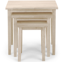 Julian Bowen Cleo White Wash Nest of Tables Set of 3 - Size: 46 x 48 x 33cm - Wilko - thumbnail 4