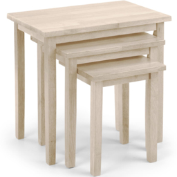 Julian Bowen Cleo White Wash Nest of Tables Set of 3 - Size: 46 x 48 x 33cm - Wilko - thumbnail 3