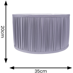 ValueLights Jess Powder Blue Pleated Large Drum Shade - Wilko - thumbnail 5