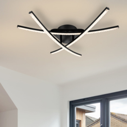 Cosylyte Samford 3 Light Beaded Matt Black LED Flush Ceiling Light - Size: 68.5 x 21 x 13cm - Wilko - thumbnail 3