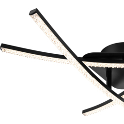 Cosylyte Samford 3 Light Beaded Matt Black LED Flush Ceiling Light - Size: 68.5 x 21 x 13cm - Wilko - thumbnail 5