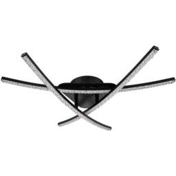 Cosylyte Samford 3 Light Beaded Matt Black LED Flush Ceiling Light - Size: 68.5 x 21 x 13cm - Wilko - thumbnail 1