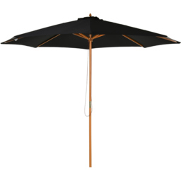 Outsunny Black Bamboo Rope Pully Parasol 3m - Wilko