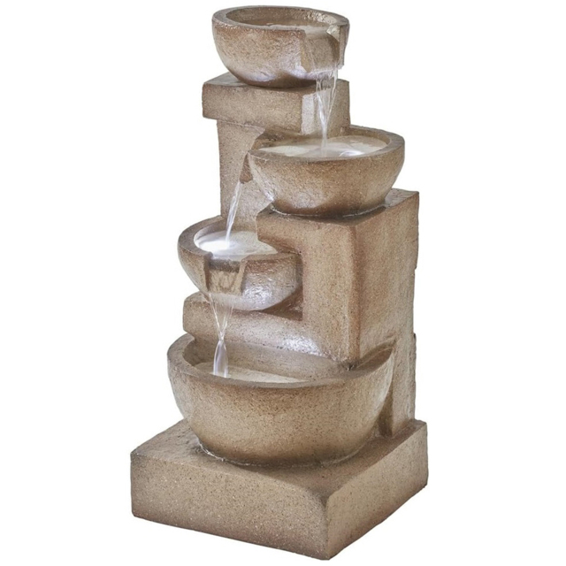 Garden Gear Serenity Four Tier Laguna Cascade Water Feature - Size: 86 x 38 x 40cm - Grey - Wilko - image 1