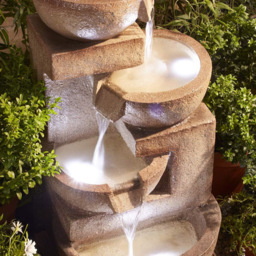 Garden Gear Serenity Four Tier Laguna Cascade Water Feature - Size: 86 x 38 x 40cm - Grey - Wilko - thumbnail 6