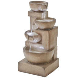 Garden Gear Serenity Four Tier Laguna Cascade Water Feature - Size: 86 x 38 x 40cm - Grey - Wilko - thumbnail 1