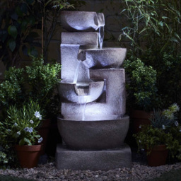 Garden Gear Serenity Four Tier Laguna Cascade Water Feature - Size: 86 x 38 x 40cm - Grey - Wilko - thumbnail 7