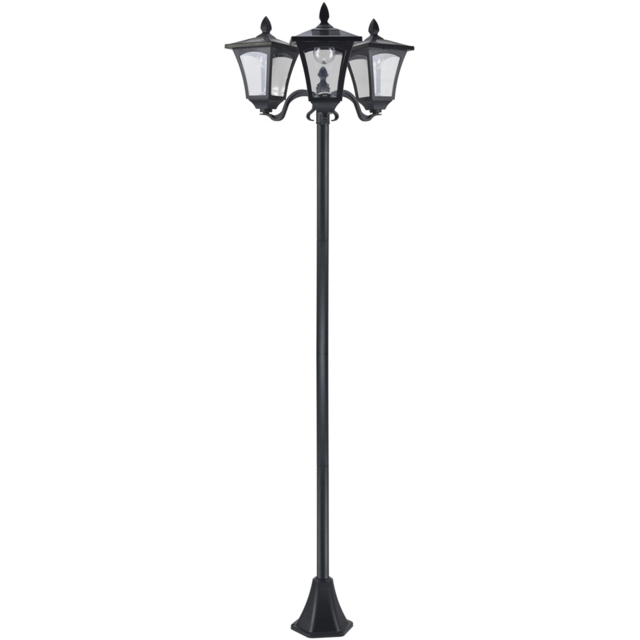 Outsunny Black Triple LED Solar Lamp Post - Size: 51.5 x 47 x 182.5cm - Wilko - image 1