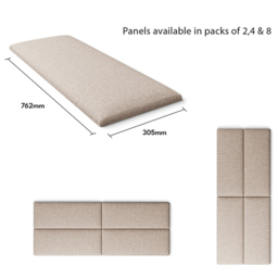 Aspire EasyMount Off White Eire Linen Upholstered Wall Mounted Headboard Panels 4 Pack - Cream - Aspire Beds - Wilko - thumbnail 6