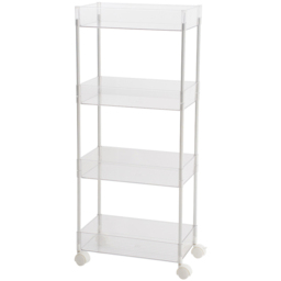 Living and Home 4 Shelf Clear Rolling Storage Cart - Size: 89.9 x 37 x 20cm - Wilko - thumbnail 1