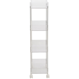 Living and Home 4 Shelf Clear Rolling Storage Cart - Size: 89.9 x 37 x 20cm - Wilko - thumbnail 4