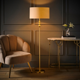 ValueLights Marissa Reni Cream Shade and Gold Ball LED Floor Lamp - Size: 145 x 45 x 45cm - Wilko - thumbnail 7
