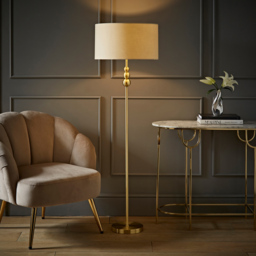 ValueLights Marissa Reni Cream Shade and Gold Ball LED Floor Lamp - Size: 145 x 45 x 45cm - Wilko - thumbnail 3