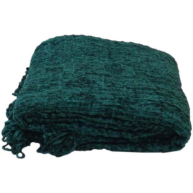 Rapport Home Zara Green Cotton Chenille Woven Throw 150 x 200cm - Size: 10 x 200 x 150cm - Wilko - image 1
