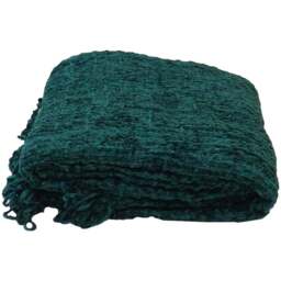 Rapport Home Zara Green Cotton Chenille Woven Throw 150 x 200cm - Size: 10 x 200 x 150cm - Wilko