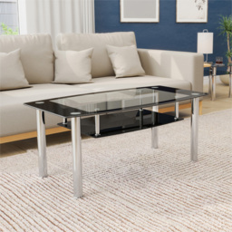 AVF Black Glass and Chrome Coffee Table - Size: 60 x 43.31 x 46.5cm - Multi - Wilko - thumbnail 6