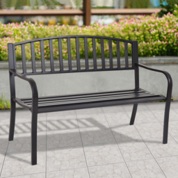 Costway Steel Streak Design Garden Bench - Size: 2 Seater - Wilko - thumbnail 1