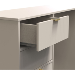 Crowndale Linear 4 Drawer Kashmir Matt Dressing Table - Cream - Wilko - thumbnail 7