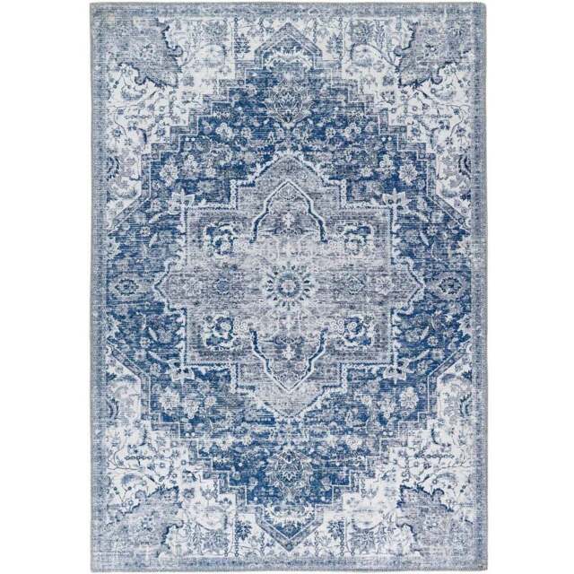 Origins My Washable Blue and Off White Garda Rug 80 x 150cm - Origins Rugs - Wilko - image 1