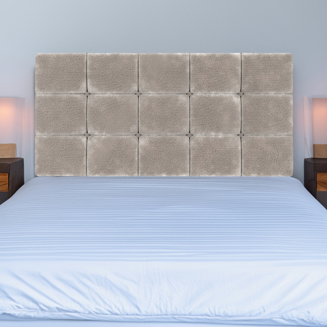 Bedmaster Pearl Super King Size Silver Chenille Squared Headboard - Wilko - image 1