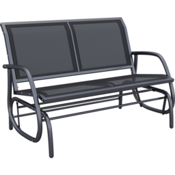 Outsunny 2 Seater Black Steel Glider Bench - Wilko - thumbnail 3