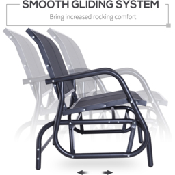 Outsunny 2 Seater Black Steel Glider Bench - Wilko - thumbnail 5
