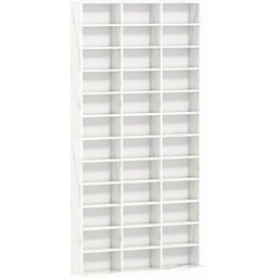 HOMCOM 36 Shelf Marble Effect Large DVD and CD Media Storage Unit - Size: 195 x 23.5 cm x 102cm - Brown - Wilko - thumbnail 3