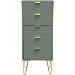 Crowndale 5 Drawer Reed Green Chest of Drawers Ready Assembled - Wilko - thumbnail 4