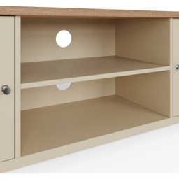 GFW Lancaster 2 Door 2 Shelf Cream Large TV Unit - Size: 39 x 130 x 50cm - Wilko - thumbnail 7