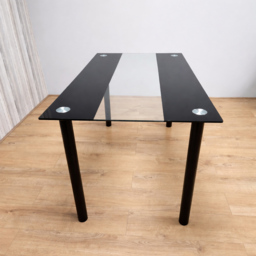 Portland Kosy Koala 4 Seater Modern Glass Dining Set Black White - Clear - Wilko - thumbnail 4