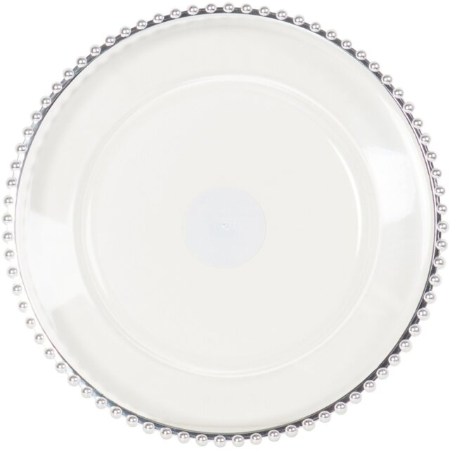 "13"" Charger Plate with Metallic Rim - Silver - Wilko" - image 1