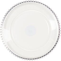 "13"" Charger Plate with Metallic Rim - Silver - Wilko" - thumbnail 1