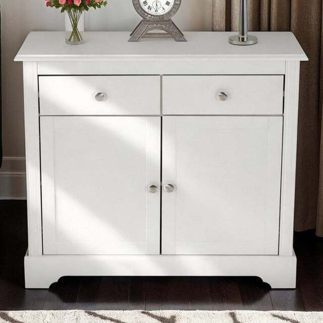 Seconique Stratford 2 Door 2 Drawer White Sideboard - Size: 80 x 93 x 38cm - Wilko - image 1